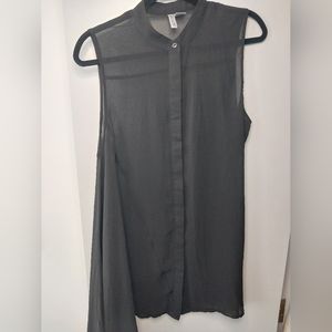 Mesh asymmetrical shirt